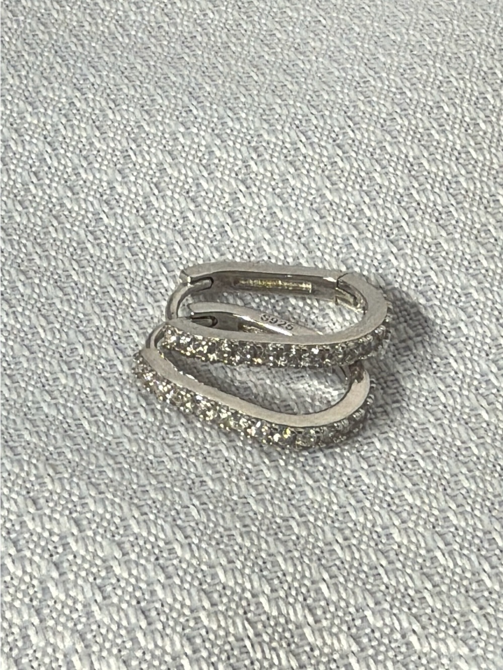 925 Sterling Silver Cubic Zirconia Oval Huggie Earrings Oval Hoops Pavé Mini